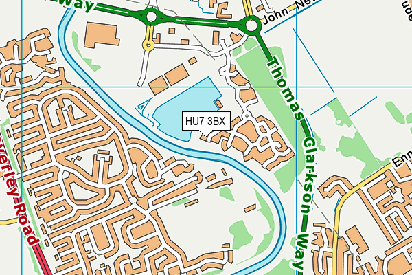 HU7 3BX map - OS VectorMap District (Ordnance Survey)