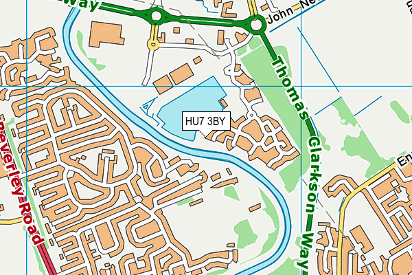 HU7 3BY map - OS VectorMap District (Ordnance Survey)