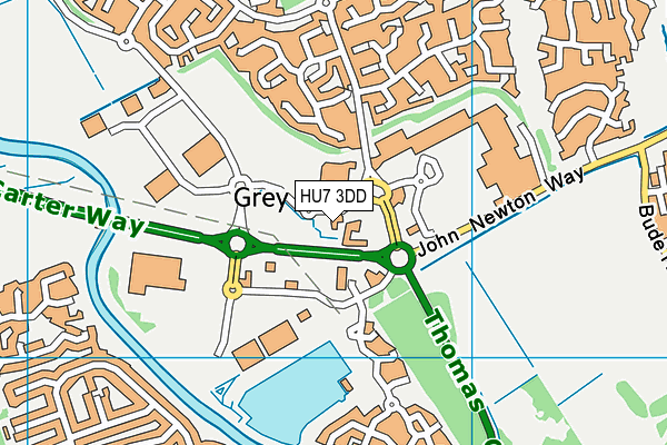 HU7 3DD map - OS VectorMap District (Ordnance Survey)