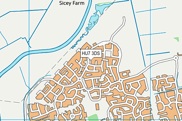 HU7 3DS map - OS VectorMap District (Ordnance Survey)