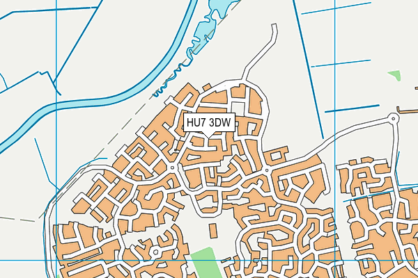 HU7 3DW map - OS VectorMap District (Ordnance Survey)