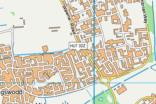HU7 3DZ map - OS VectorMap District (Ordnance Survey)