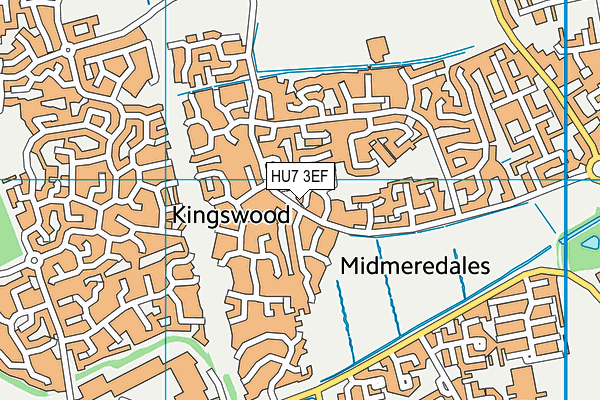 HU7 3EF map - OS VectorMap District (Ordnance Survey)