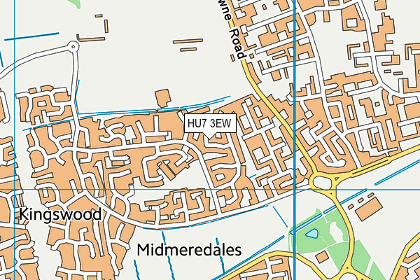 HU7 3EW map - OS VectorMap District (Ordnance Survey)