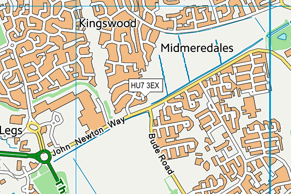 HU7 3EX map - OS VectorMap District (Ordnance Survey)