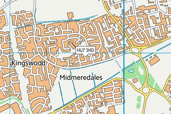 HU7 3HD map - OS VectorMap District (Ordnance Survey)