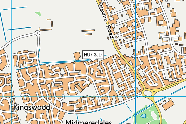 HU7 3JD map - OS VectorMap District (Ordnance Survey)