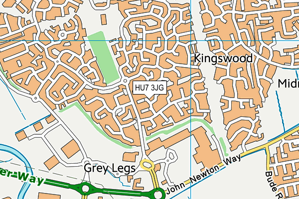 HU7 3JG map - OS VectorMap District (Ordnance Survey)