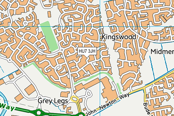 HU7 3JH map - OS VectorMap District (Ordnance Survey)