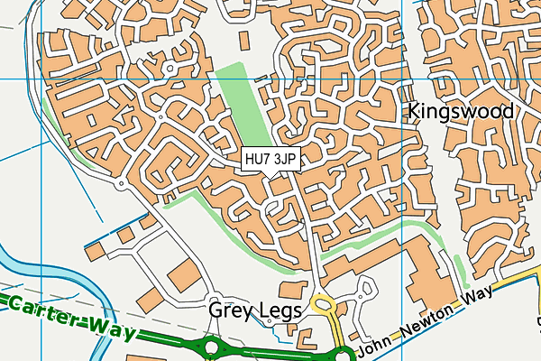 HU7 3JP map - OS VectorMap District (Ordnance Survey)