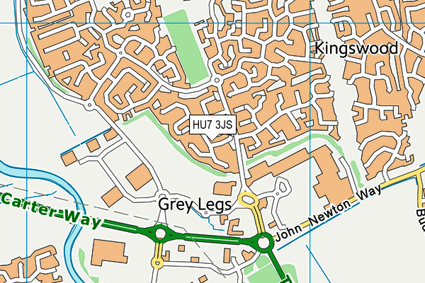 HU7 3JS map - OS VectorMap District (Ordnance Survey)