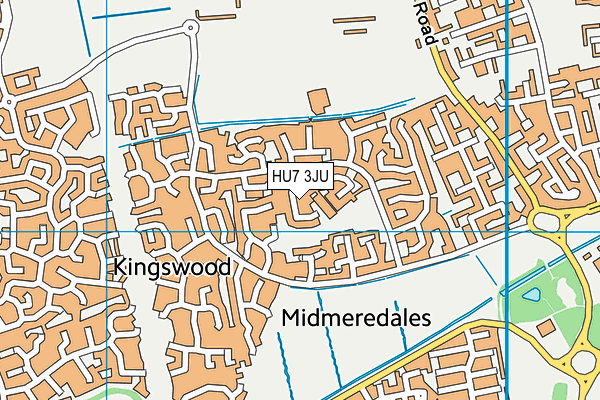 HU7 3JU map - OS VectorMap District (Ordnance Survey)