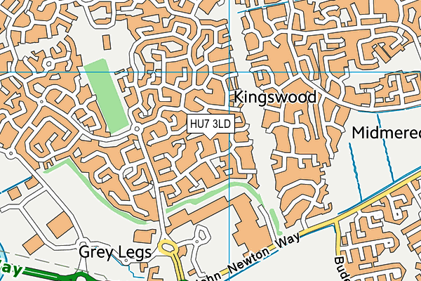 HU7 3LD map - OS VectorMap District (Ordnance Survey)