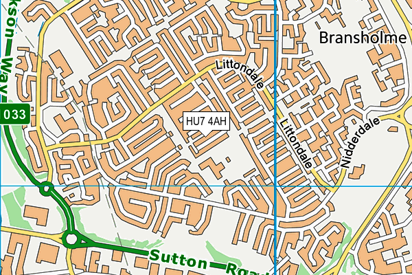 Sutton Park Primary School map (HU7 4AH) - OS VectorMap District (Ordnance Survey)