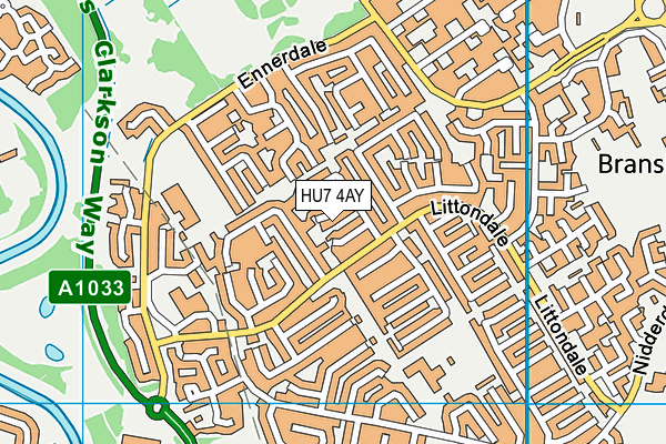 HU7 4AY map - OS VectorMap District (Ordnance Survey)