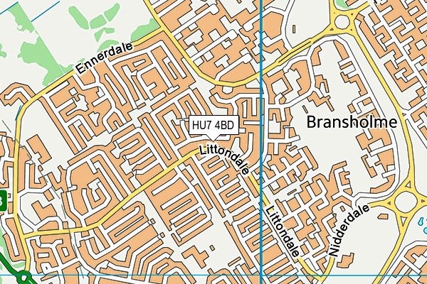 HU7 4BD map - OS VectorMap District (Ordnance Survey)