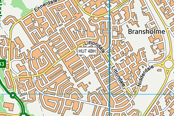 HU7 4BH map - OS VectorMap District (Ordnance Survey)