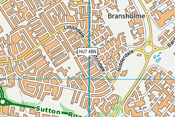 HU7 4BN map - OS VectorMap District (Ordnance Survey)