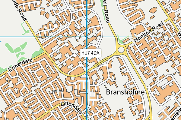 HU7 4DA map - OS VectorMap District (Ordnance Survey)