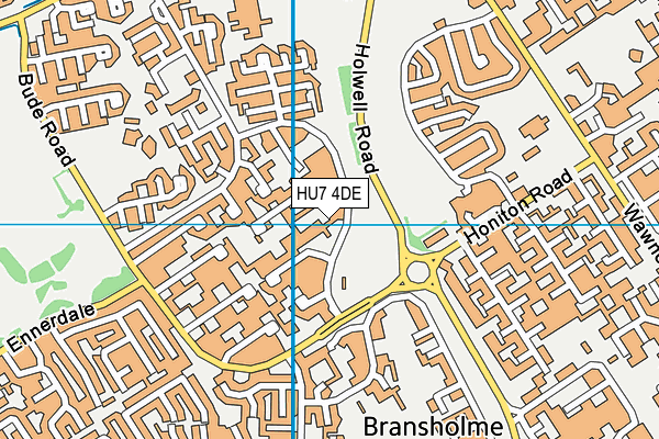 HU7 4DE map - OS VectorMap District (Ordnance Survey)