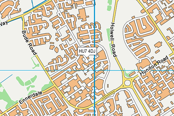 HU7 4DJ map - OS VectorMap District (Ordnance Survey)