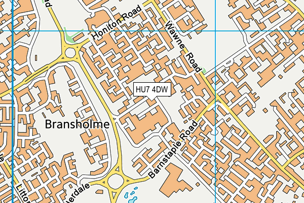 HU7 4DW map - OS VectorMap District (Ordnance Survey)