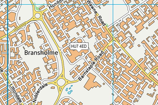 HU7 4ED map - OS VectorMap District (Ordnance Survey)