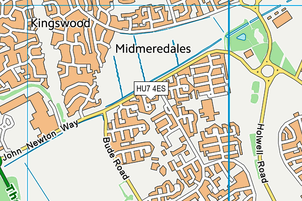 HU7 4ES map - OS VectorMap District (Ordnance Survey)
