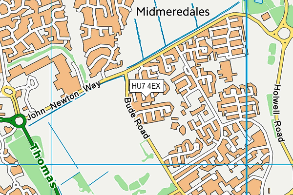 HU7 4EX map - OS VectorMap District (Ordnance Survey)