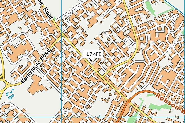 HU7 4FB map - OS VectorMap District (Ordnance Survey)
