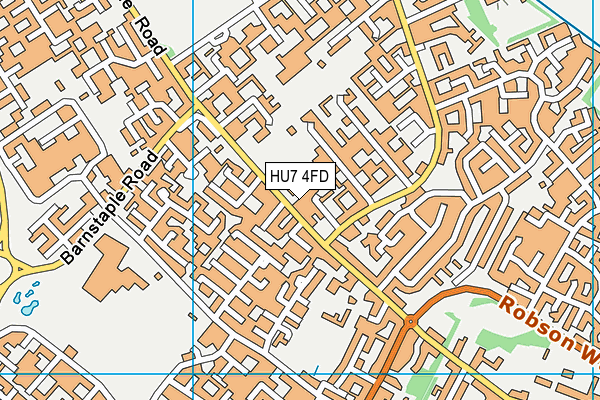 HU7 4FD map - OS VectorMap District (Ordnance Survey)