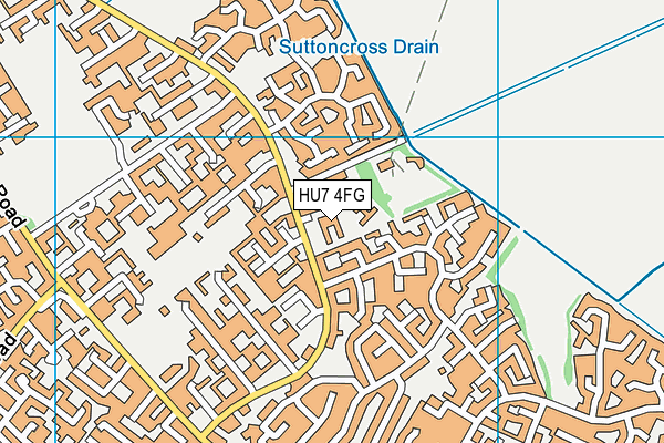 HU7 4FG map - OS VectorMap District (Ordnance Survey)