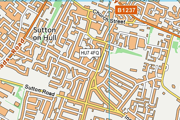 HU7 4FQ map - OS VectorMap District (Ordnance Survey)