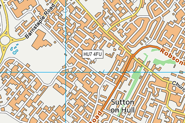 HU7 4FU map - OS VectorMap District (Ordnance Survey)