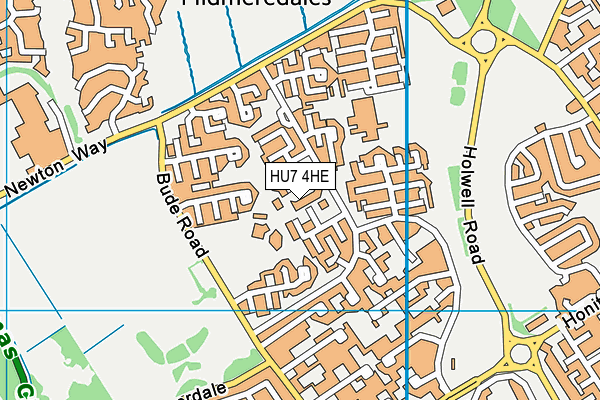 HU7 4HE map - OS VectorMap District (Ordnance Survey)