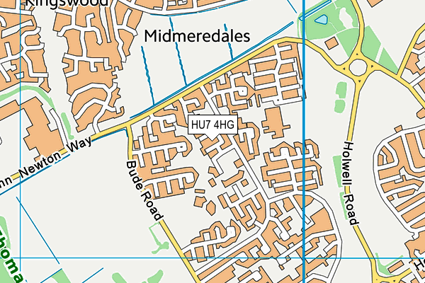 HU7 4HG map - OS VectorMap District (Ordnance Survey)