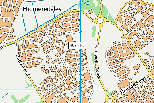 HU7 4HL map - OS VectorMap District (Ordnance Survey)