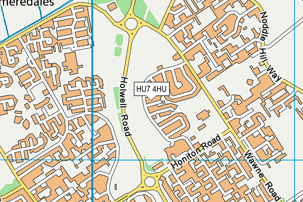 HU7 4HU map - OS VectorMap District (Ordnance Survey)