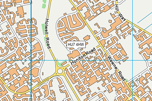 HU7 4HW map - OS VectorMap District (Ordnance Survey)