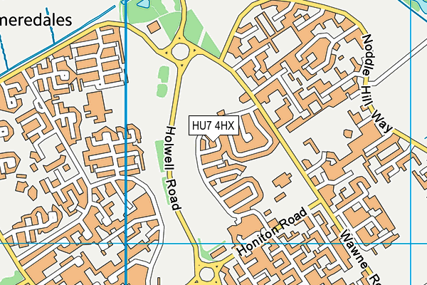 HU7 4HX map - OS VectorMap District (Ordnance Survey)