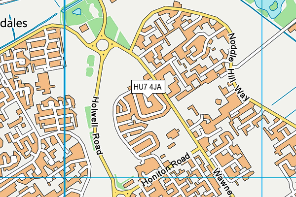 HU7 4JA map - OS VectorMap District (Ordnance Survey)