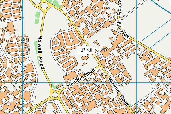 HU7 4JH map - OS VectorMap District (Ordnance Survey)