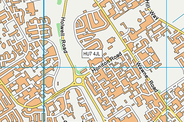 HU7 4JL map - OS VectorMap District (Ordnance Survey)