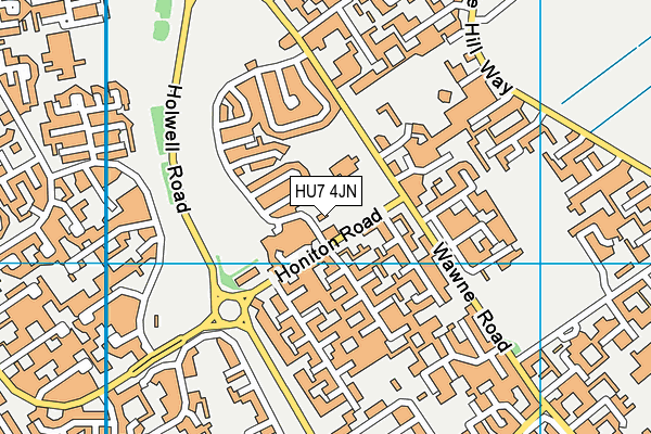 HU7 4JN map - OS VectorMap District (Ordnance Survey)