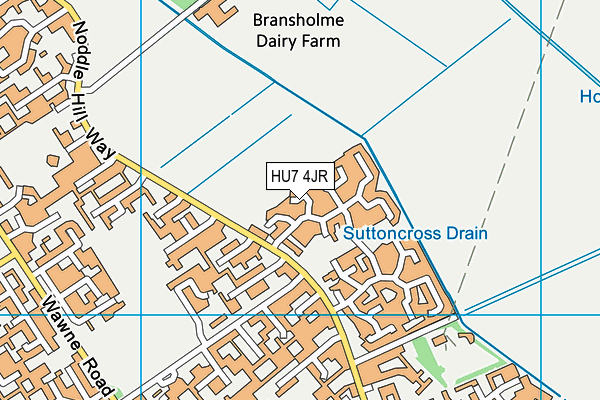 HU7 4JR map - OS VectorMap District (Ordnance Survey)