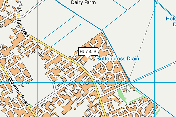 HU7 4JS map - OS VectorMap District (Ordnance Survey)