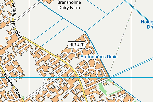 HU7 4JT map - OS VectorMap District (Ordnance Survey)