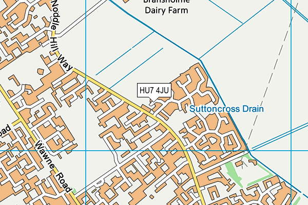 HU7 4JU map - OS VectorMap District (Ordnance Survey)