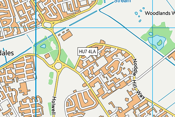 HU7 4LA map - OS VectorMap District (Ordnance Survey)