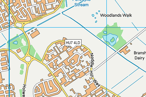HU7 4LD map - OS VectorMap District (Ordnance Survey)